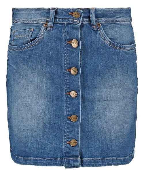 jeansowa mini z guzikami