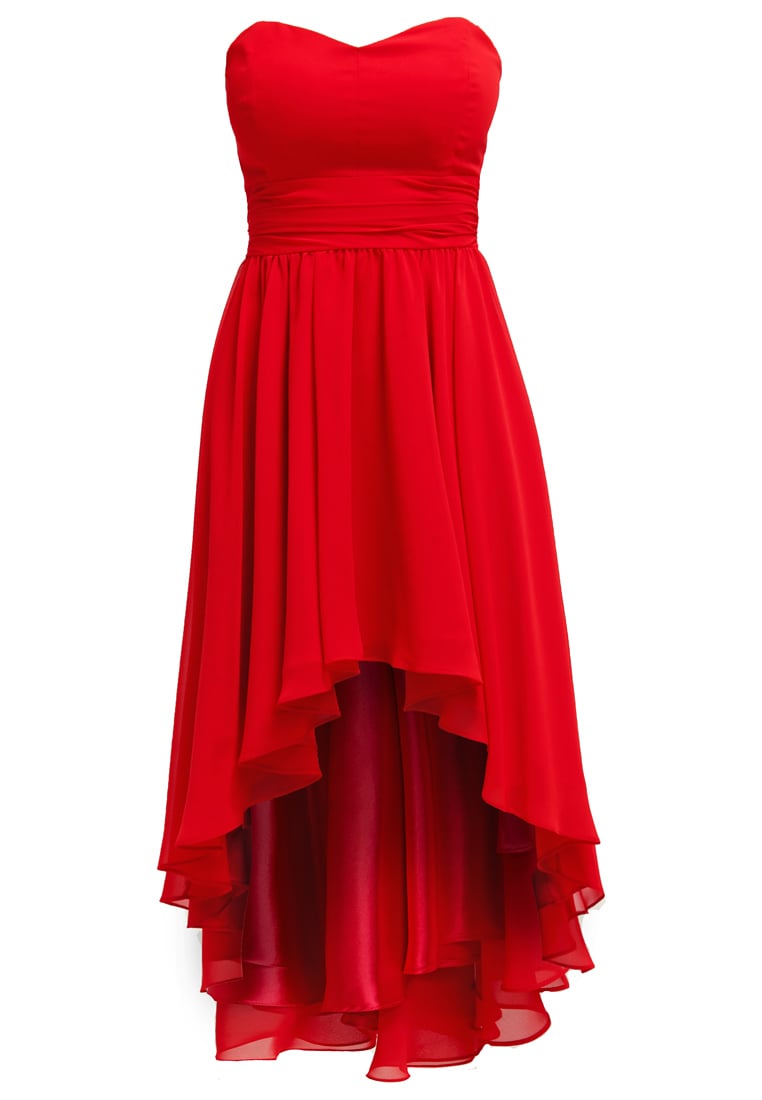 czerwona asymetryczna sukienka